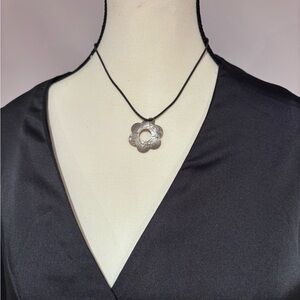 Silver Flower Pendant Necklace